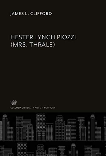 9780231914062: Hester Lynch Piozzi (Mrs. Thrale)