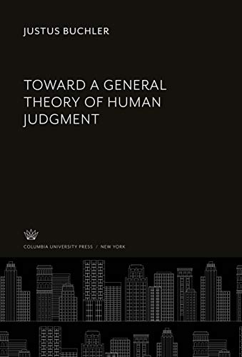 Beispielbild fr Toward a General Theory of Human Judgment zum Verkauf von Buchpark