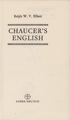 Stock image for Chaucer's English for sale by Anybook.com