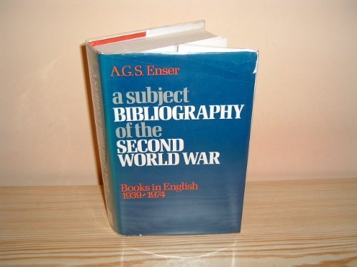 Stock image for A Subject Bibliography of the Second World War : Books in English 1939-1974. for sale by Military Books