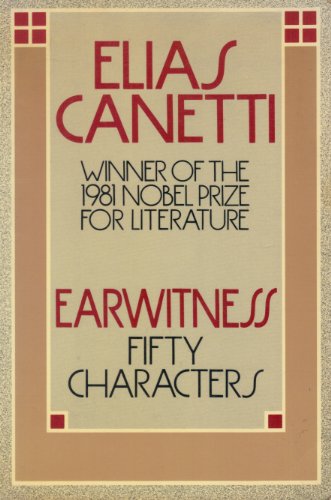 Earwitness (9780233978611) by Canetti, Elias