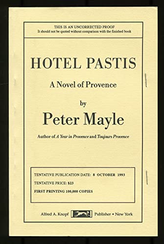Stock image for Hotel Pastis for sale by Discover Books