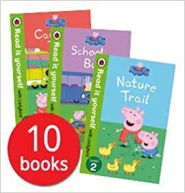 Stock image for Peppa Pig Read it Yourself with Ladybird Collection 10 Books Set (Level 1-2) (Little Creatures, Fun at the Fair, Recycling Fun, The Family Computer, Daddy Pigs Old Chair, Nature Trail, Sports Day, Cam for sale by GF Books, Inc.