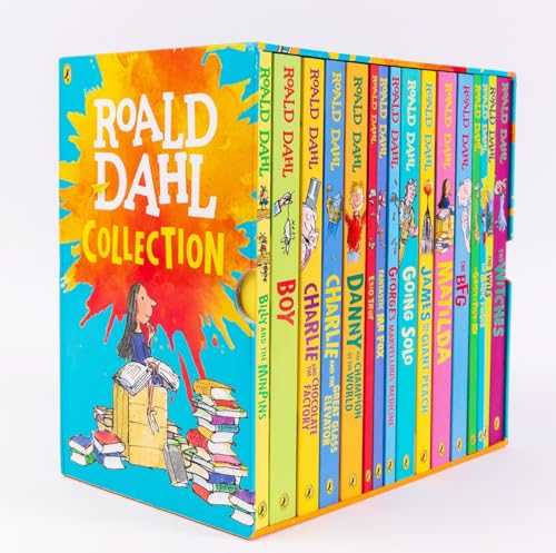 Imagen de archivo de Roald Dahl Collection Box Set (Billy and the Minpins, Going Solo, Boy, James and the Giant Peach, The Giraffe and the Pelly and Me, The Witches, The Twits, The Magic Finger, Danny the Champion of the World, Charlie and the Chocolate Factory, Charlie and the Great Glass Elevator, Fantastic Mr. Fox, George's marvelous Medicine, Esio Trot, Matilda, The BFG) a la venta por Bay Used Books