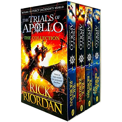 Imagen de archivo de The Trials of Apollo Series Books 1 - 4 Collection Box Set by Rick Riordan (Hidden Oracle, Dark Prophecy, Burning Maze and Tyrants Tomb) a la venta por Reuseabook