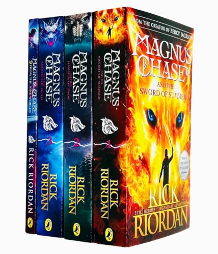 Imagen de archivo de Magnus Chase and the Gods of Asgard 4 Books Collection Set By Rick Riordan (The Sword of Summer, The Hammer of Thor, The Ship of the Dead & 9 From the Nine Worlds) a la venta por Books Unplugged