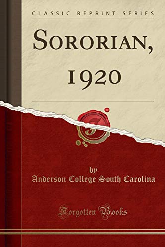 Stock image for Sororian, 1920 (Classic Reprint) for sale by PBShop.store US