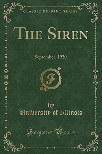 Beispielbild fr The Siren : September, 1920 (Classic Reprint) zum Verkauf von Buchpark