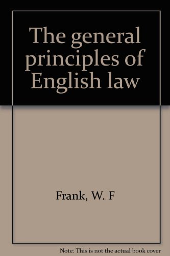 Beispielbild fr The general principles of English law zum Verkauf von WorldofBooks