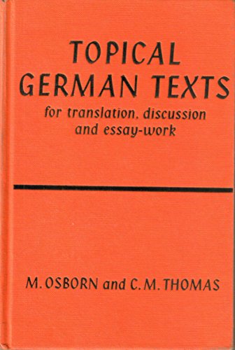 Stock image for Topical German Texts for sale by Ann Becker