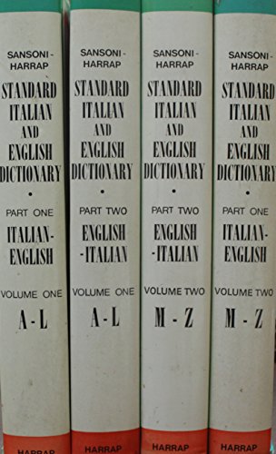 9780245596339: Sansoni-Harrap Standard Italian and English Dictionary, Part 1: Italian-English, Vol. 1: A-L