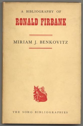 Stock image for A BIBLIOGRAPHY OF RONALD FIRBANK. for sale by Dunaway Books