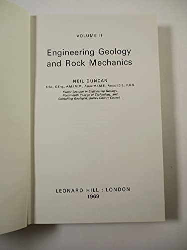 9780249439939: Engineering Geology and Rock Mechanics: v. 2