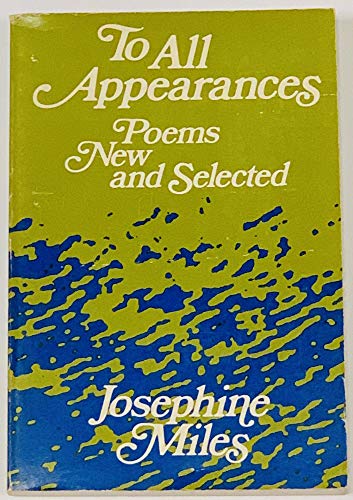 9780252004391: To all appearances;: Poems new and selected