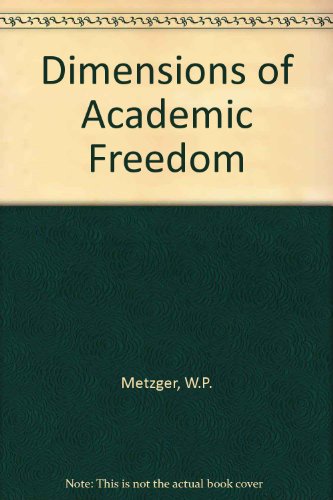 Beispielbild fr Dimensions of Academic Freedom zum Verkauf von Better World Books