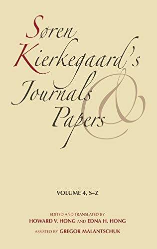 Beispielbild fr Soren Kierkegaard's Journals and Papers: S-Z (Volume 4) zum Verkauf von Anybook.com
