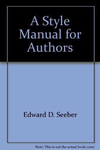 Stock image for A Style Manual for Authors for sale by Wonder Book