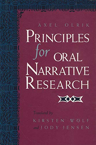 9780253341754: Principles for Oral Narrative Research (Folklore Studies in Translation)