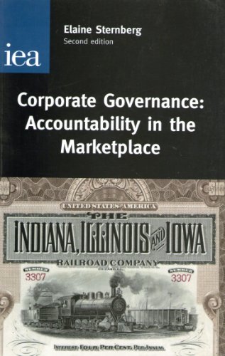 Corporate Governance: Accountability in the Marketplace (9780255365420) by Sternberg, Elaine