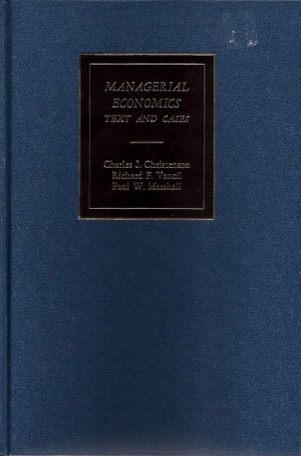 Imagen de archivo de Managerial Economics. Text and Cases. a la venta por Antiquariat Knacke