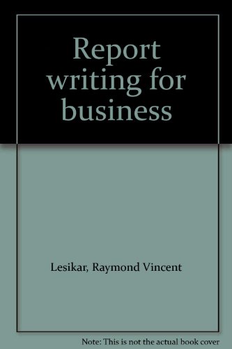 Beispielbild fr Report writing for business zum Verkauf von BooksRun