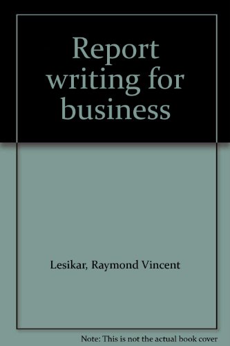 Imagen de archivo de Report writing for business a la venta por SecondSale