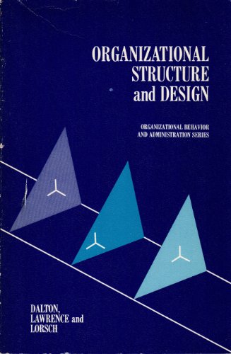 Imagen de archivo de Organizational Structure and Design a la venta por Ammareal