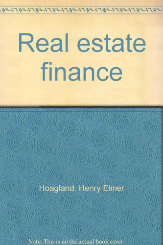 Real estate finance (9780256013917) by John P. Wiedemer