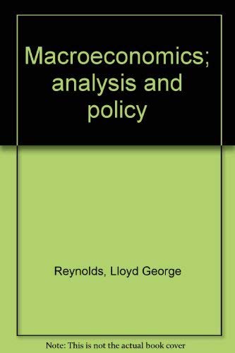 Imagen de archivo de Macroeconomics; analysis and policy a la venta por ThriftBooks-Dallas