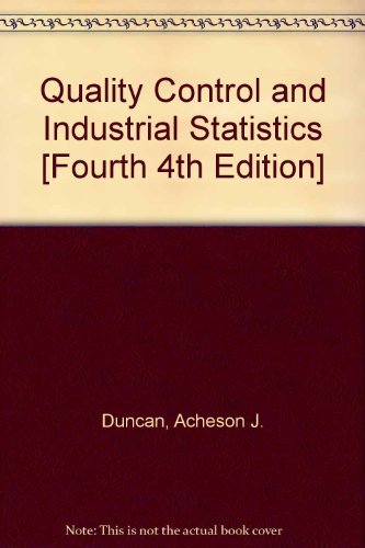 9780256015584: Quality control and industrial statistics