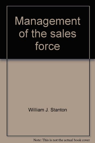 Stock image for Management of the Sales Force for sale by Top Notch Books