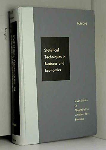 Stock image for Statistical techniques in business and economics (Irwin series in quantitative analysis for business) for sale by Red's Corner LLC