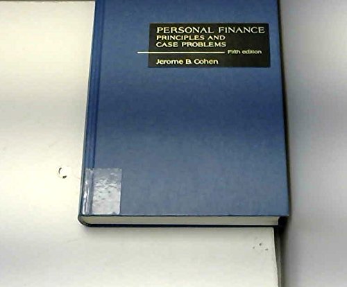 Beispielbild fr Personal Finance : Principles and Case Problems zum Verkauf von Better World Books
