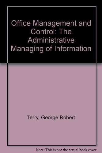 9780256016574: Title: Office Management and Control The Administrative M