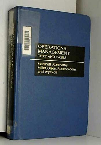 Imagen de archivo de Operations management: Text and cases a la venta por BookHolders