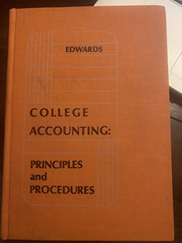 Stock image for College accounting: Principles and procedures for sale by HPB-Red