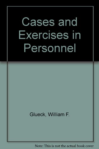 Imagen de archivo de Cases and Exercises in Personnel a la venta por Better World Books Ltd