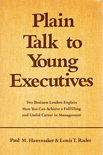 Beispielbild fr Plain Talk to Young Executives zum Verkauf von Wonder Book