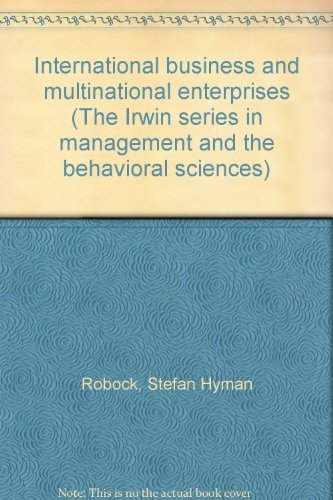 Beispielbild fr International business and multinational enterprises (The Irwin series in management and the behavioral sciences) zum Verkauf von Wonder Book