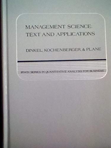 Beispielbild fr Management Science : Text and Applications zum Verkauf von Better World Books