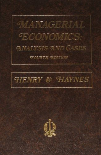 9780256020793: Managerial Economics: Analysis and Cases