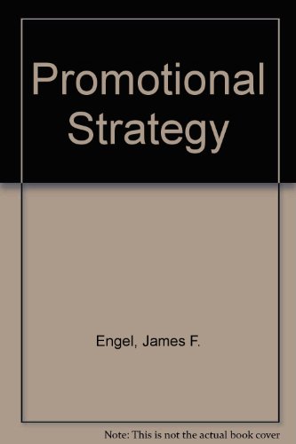 Beispielbild fr Promotional strategy: Managing the marketing communications process zum Verkauf von Robinson Street Books, IOBA