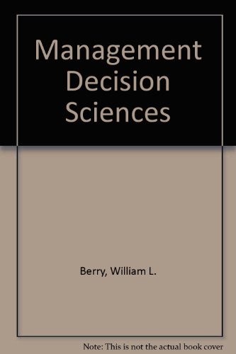 Imagen de archivo de Management Decision Sciences : Cases and Readings a la venta por Better World Books