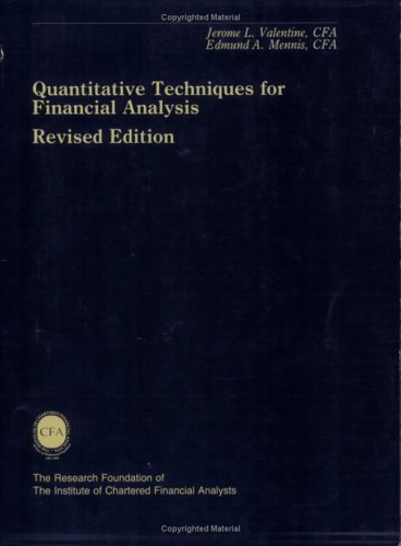 9780256022681: Quantitative Techniques for Financial Analysis