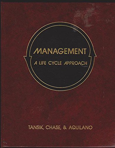 Imagen de archivo de Management : A Life Cycle Approach a la venta por Better World Books