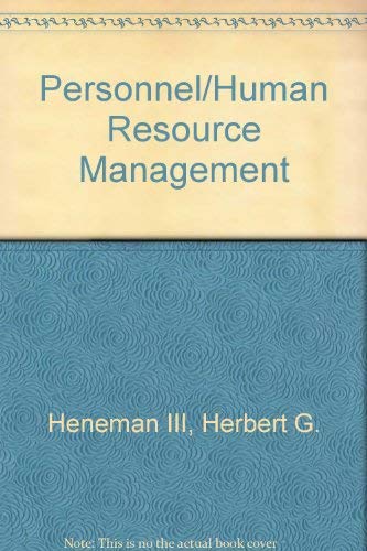 Beispielbild fr Personnel/Human Resource Management zum Verkauf von Ammareal