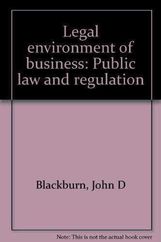 Stock image for Legal environment of business: Public law and regulation for sale by HPB-Red