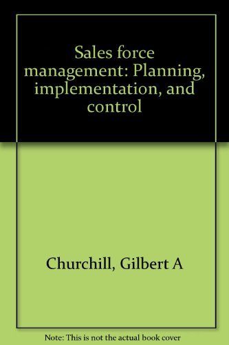 Stock image for Sales force management: Planning, implementation, and control for sale by HPB-Red