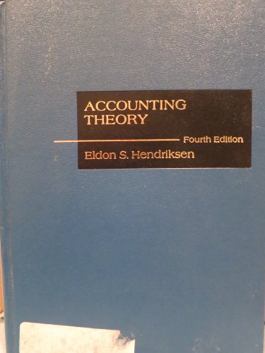 Imagen de archivo de Accounting Theory (Robert N. Anthony/Willard J. Graham Series in Accounting) a la venta por Wonder Book