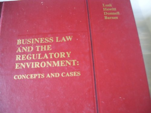 Beispielbild fr Business law and the regulatory environment: Concepts and cases zum Verkauf von Wonder Book